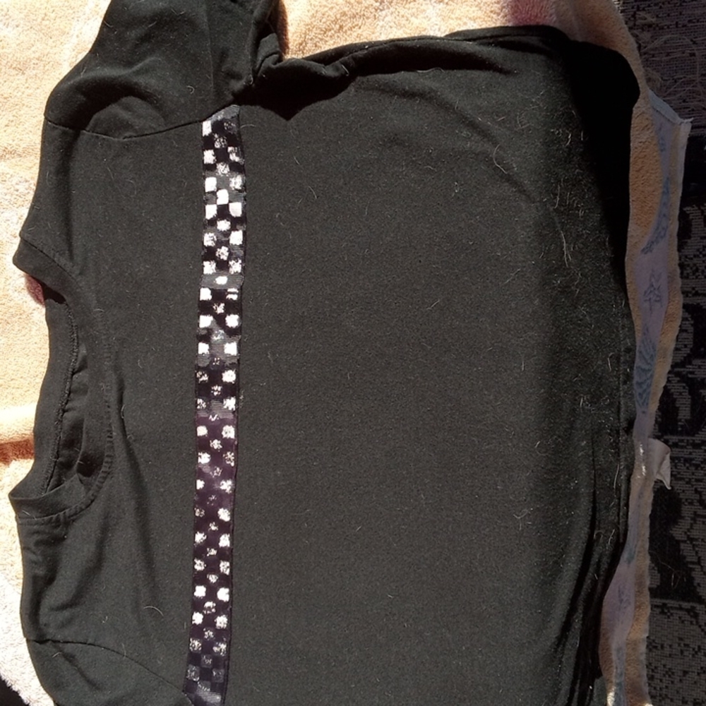 Black checker stripe shirt